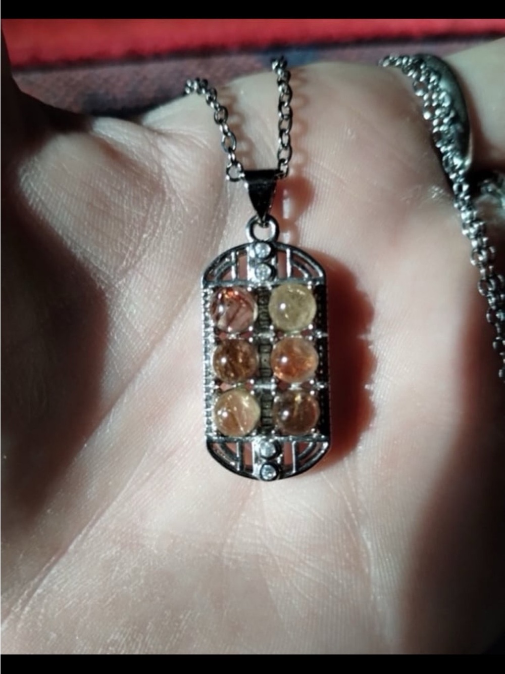 Quartz Rutile Sterling Silver Necklace Rare Find HQ